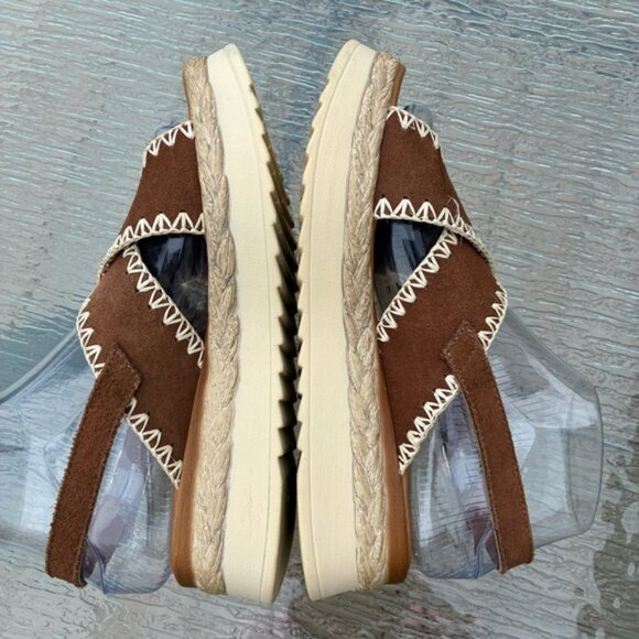 Mariella Women's Suede Cross Strap Stitching Platform Sandals - Picture 5 of 12